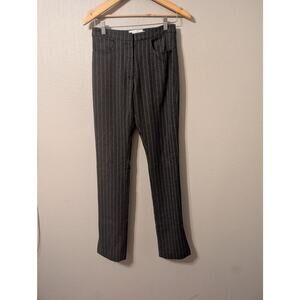 16Arlington Pin Stripe Pants Womens UK 6 US 2‎ Gray Lined Side Slit Trousers